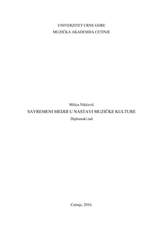 Savremeni mediji u nastavi muzičke kulture