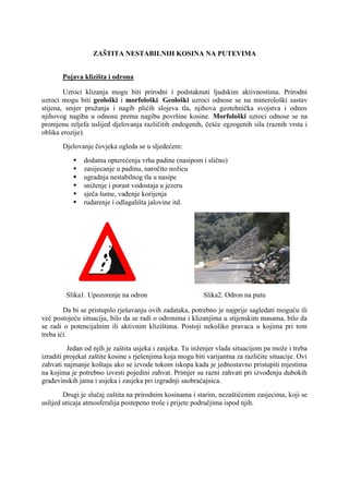 Zaštita nestabilnih kosina na putevima