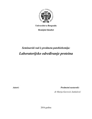 Laboratorijsko određivanje proteina