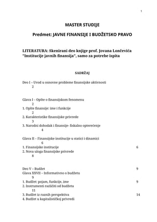 Javne finansije i budžetsko pravo