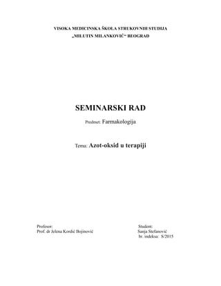 Azot-oksid u terapiji