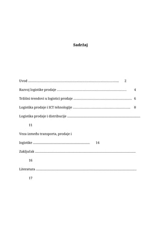 Logistika prodaje: analiza tržišnih trendova i tehnologija