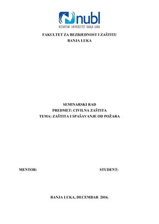 Zaštita i spašavanje od požara