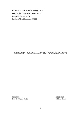 Kalendar prirode u nastavi prirode i društva