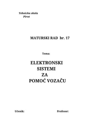Elektronski sistemi za pomoć vozaču
