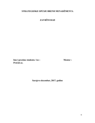 Strategijske opcije brend menadžmenta