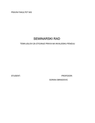 Sticanje invalidske penzije