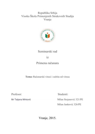 Računarski virusi i zaštita od virusa