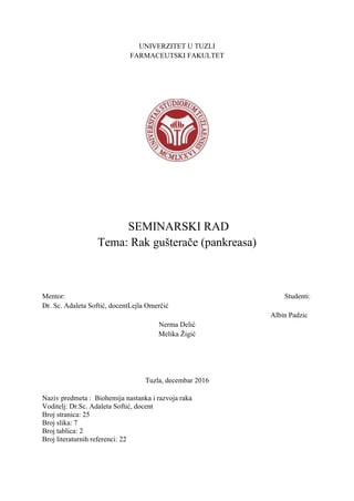 Rak gušterače (pankreasa)