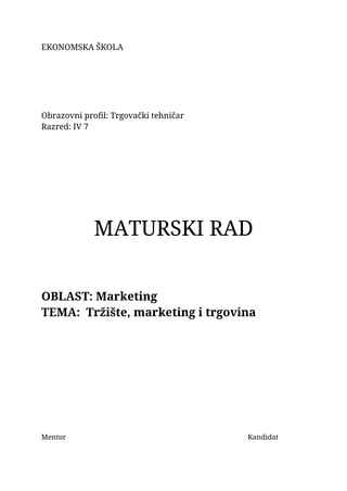 Tržište marketing i trgovina