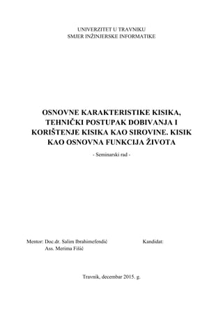 Osnovne karakteristike kiseonika