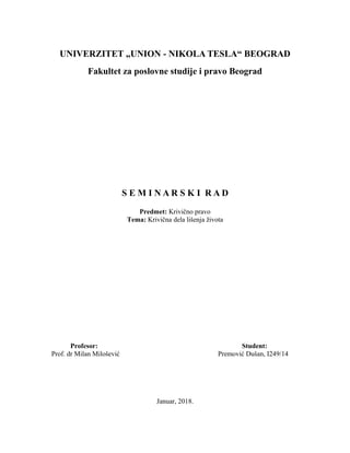 Krivična dela lišenja života