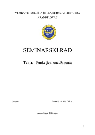 Funkcije menadžmenta