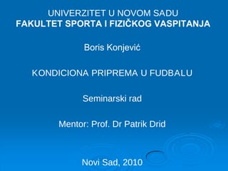 Kondiciona priprema u fudbalu