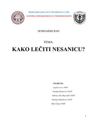 Kako lečiti nesanicu