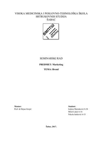Brend: seminarski rad