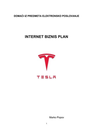 Internet biznis plan Tesla motor