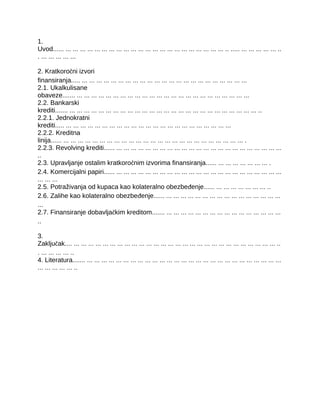 Kratkoročni izvori finansiranja