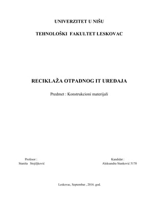 Reciklaža otpadnog IT uređaja