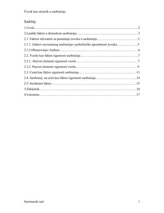 Čovek kao učesnik u saobraćaju