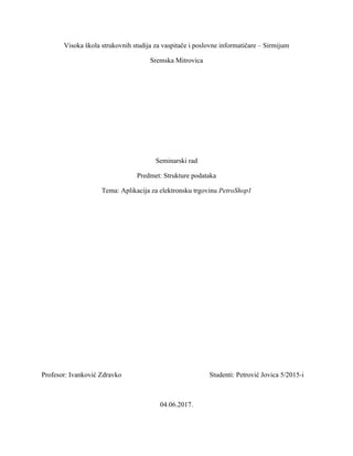 Izrada aplikacije za elektronsku trgovinu