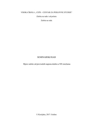 Mere zaštite od previsokih napona dodira u NN mrežama