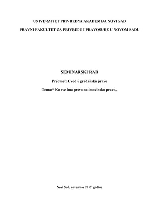 Ko sve ima pravo na imovinsko pravo