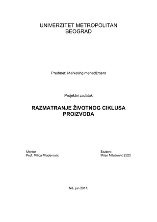 Razmatranje životnog ciklusa proizvoda