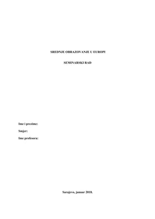 Obrazovanje mladih u srednjim školama Europe