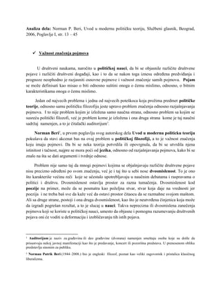 Analiza dela Norman Beri