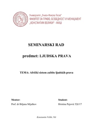 Afrički sistem zaštite ljudskih prava