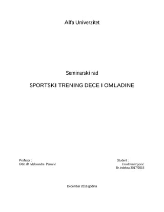 Sportski trening dece i omladine