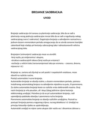 Brojanje saobraćaja(metode)