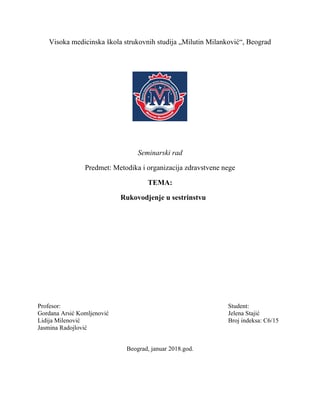 Rukovođenje u sestrinstvu