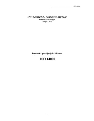 Iso 14000: analiza standarda i primena