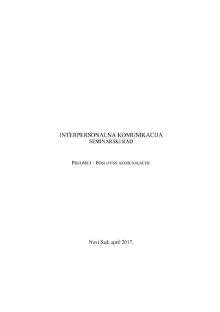 Interpersonalna komunikacija