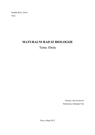 Ebola: maturalni rad iz biologije