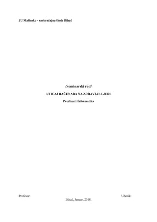 Uticaj računara na zdravlje