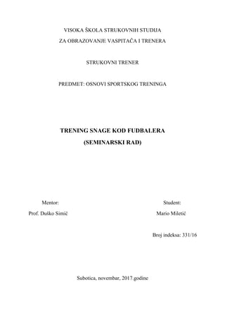 Trening snage kod fudbalera