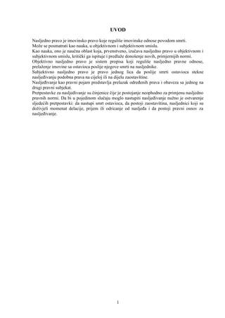 Pretpostavke za nasleđivanje