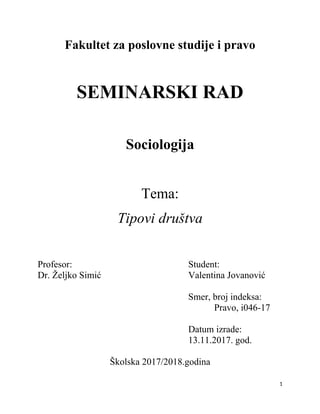 Tipovi društva