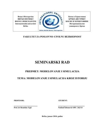 Modelovanje i simulacija kroz istoriju