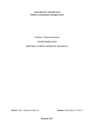 Hortikulturno uređenje gradova