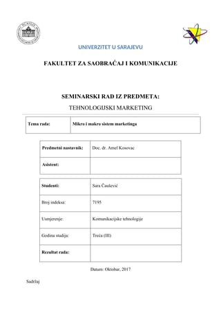 Mikro i makro sistem marketinga