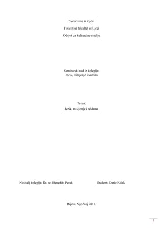 Jezik,mišljenje i reklama