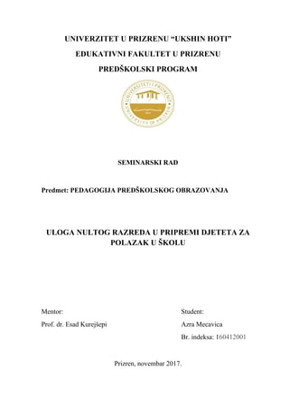 Pedagogija predškolskog obrazovanja