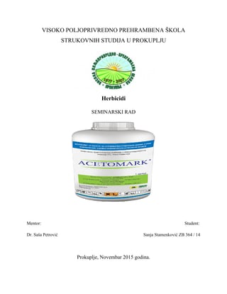 Herbicidi: seminarski rad