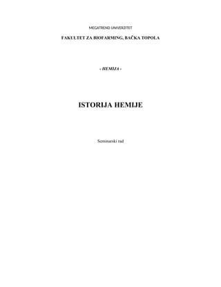 Istorija hemije