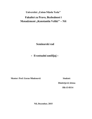Eventualni umišljaj