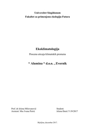 Procjena uticaja klimatskih promjena